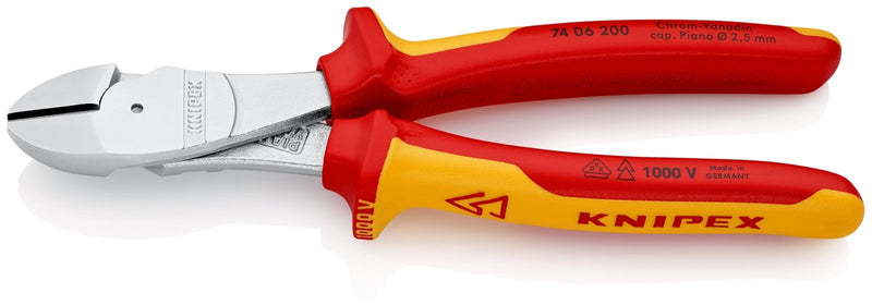 Knipex High Leverage Diagonal Cutter 200mm - 74 06 200 - Tool Monster