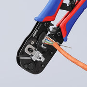 Knipex Crimping Pliers for RJ45 Western Plugs with Multi Component Grips - 97 51 13 - Tool Monster