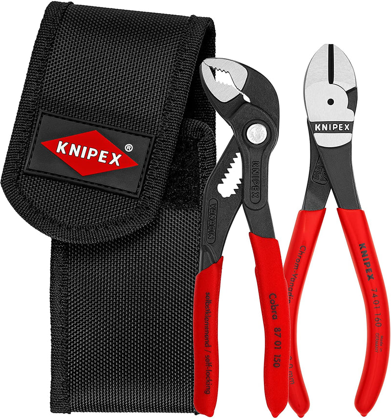 Knipex Mini 2 Piece Pliers Set in Belt Tool Pouch - 00 20 72 V02 - Tool Monster