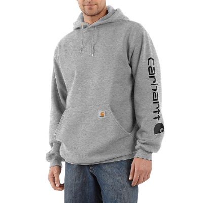Carhartt® Loose Fit Midweight Logo Sleeve Graphic Sweatshirt Heather Grey/Black