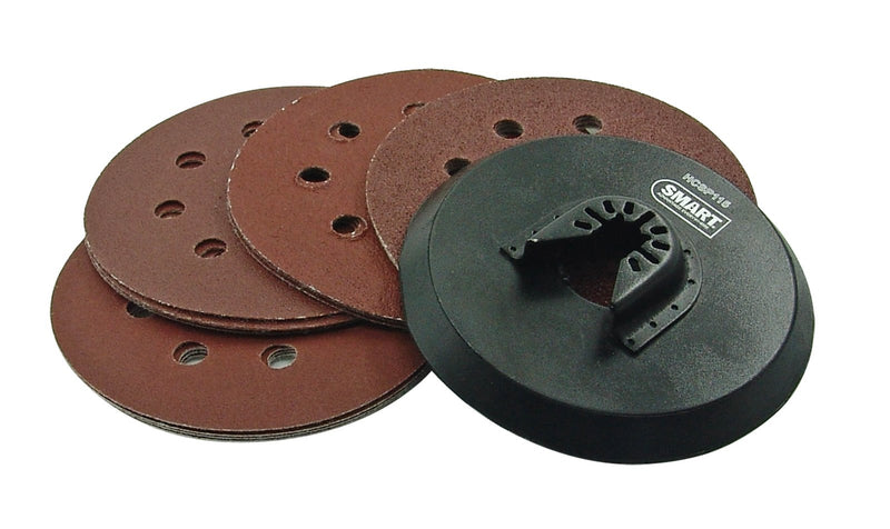 Smart Trade 115mm Circular Sanding Pad + 15 Mixed Sheets - HSC115K - Tool Monster