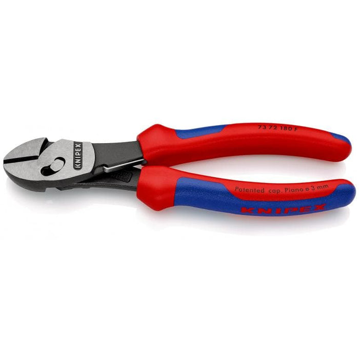 KNIPEX TwinForce® High Performance Diagonal Cutters With Opening Spring - 73 72 180 F