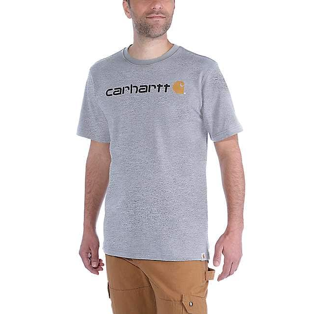 Carhartt® Relaxed Fit Heavyweight majica kratkih rukava s grafičkim logotipom Heather Grey #103361