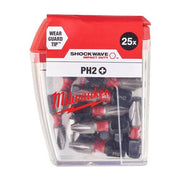 Milwaukee Shockwave™ Impact Duty PH2 x 25mm Screwdriving Bit Set 4932472037 - 25pc - Tool Monster