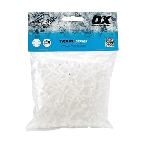 OX Trade Cross Shaped Tile Spacers - 4mm (250 pcs) - OX - T160904 - Tool Monster