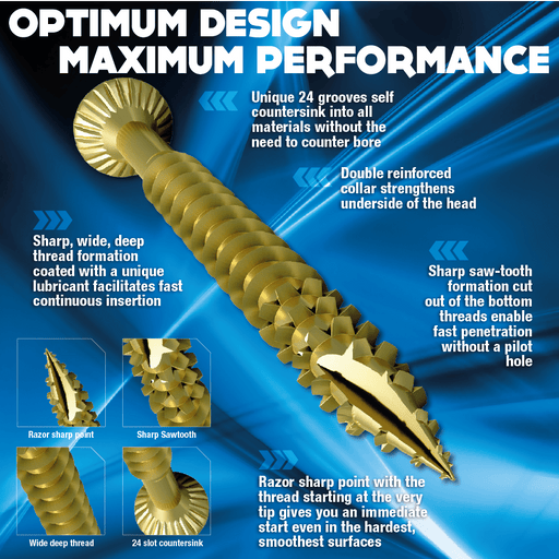 Optimaxx MaxiTub of 360 6.0 x 60 mm Partial Thread Woodscrews - Tool Monster