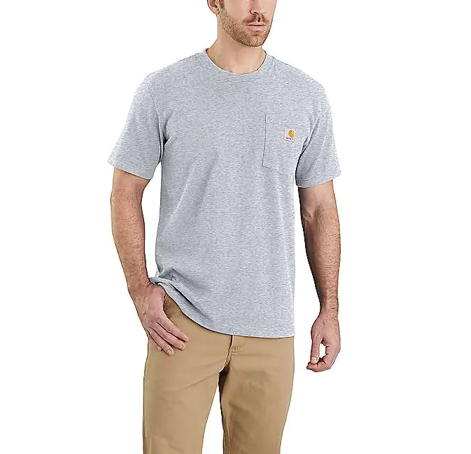 Carhartt® Relaxed Fit Heavyweight Short-Sleeve K87 Pocket T-Shirt Heather Grey #103296