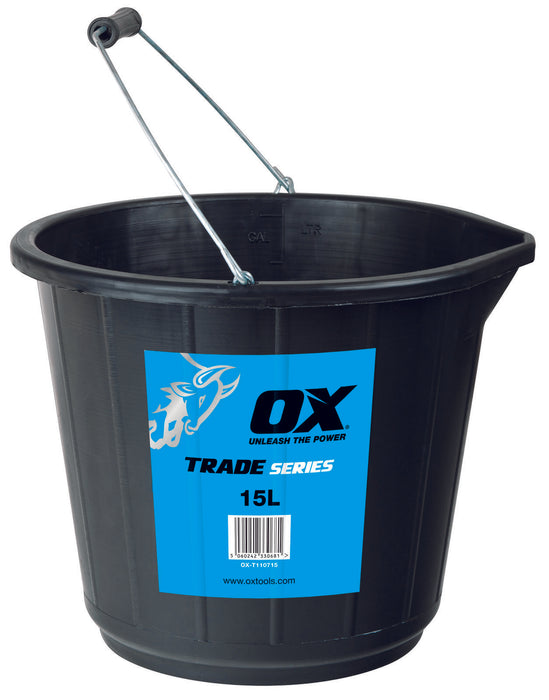 OX Trade 15L Black Bucket - OX-T110715