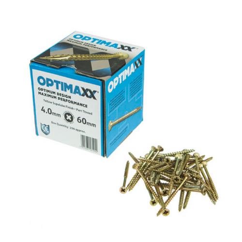 Optimaxx Box of 200 Woodscrews Various sizes