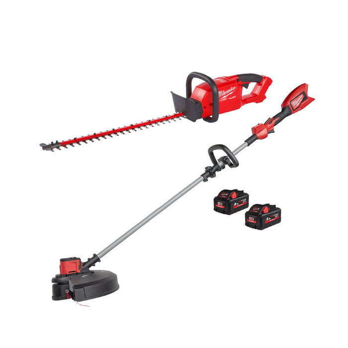 Milwaukee M18 FPP2OP1-852 18V Brushless Hedge and Line Trimmer Kit with 2x Batteries