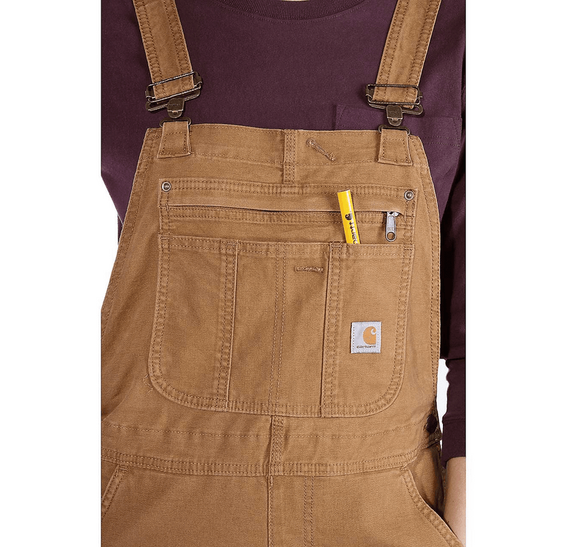 Carhartt® Womens Rugged Flex® Loose Fit Canvas Bib Overall Carhartt Brown - Tool Monster