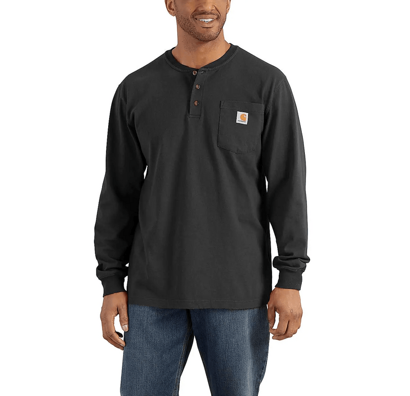 Carhartt® Loose Fit Heavyweight Long - Sleeve Pocket Henley T-Shirt - Tool Monster