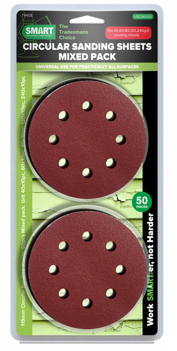 Pametni kružni brusni listovi mješovitog zrna 115 mm - 50 kom - HSCMIX50