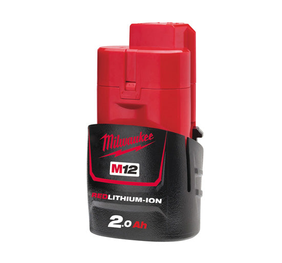 Milwaukee M12 B2 12V 2.0Ah Red Lithium-Ion Battery - 4932430064