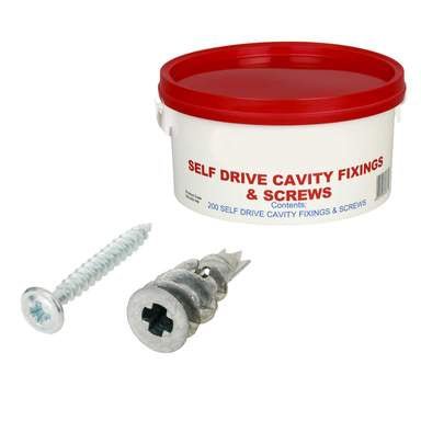 Olympic Fixings Trade Tub Metal Cavity Fixings and Screws (Tub of 200) - Tool Monster