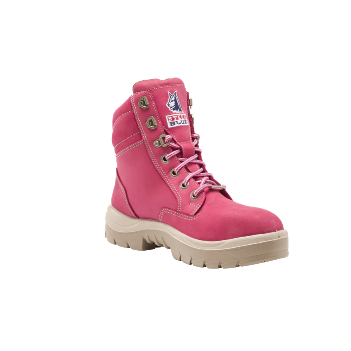 STEEL BLUE LADIES WORK BOOTS SOUTHERN CROSS S3 - PINK